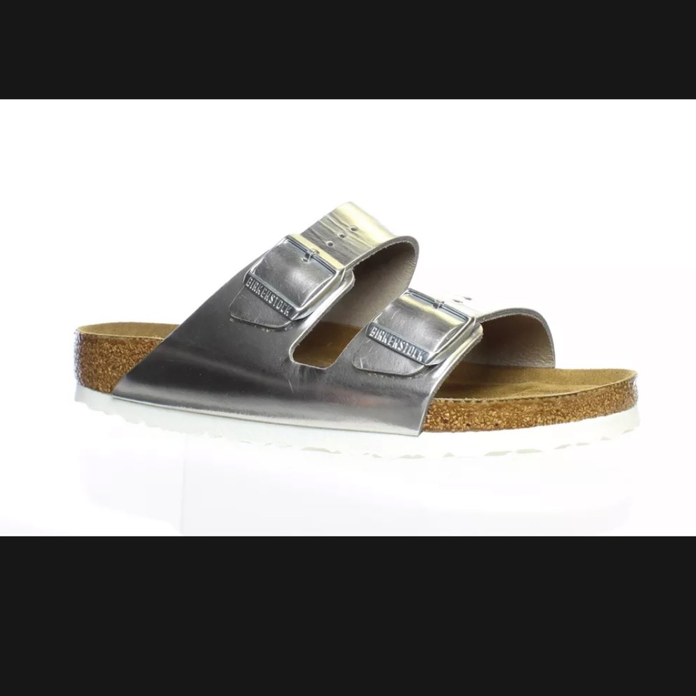 Birkenstock Womens Arizona Sfb Silver EUR 40 (1511667)